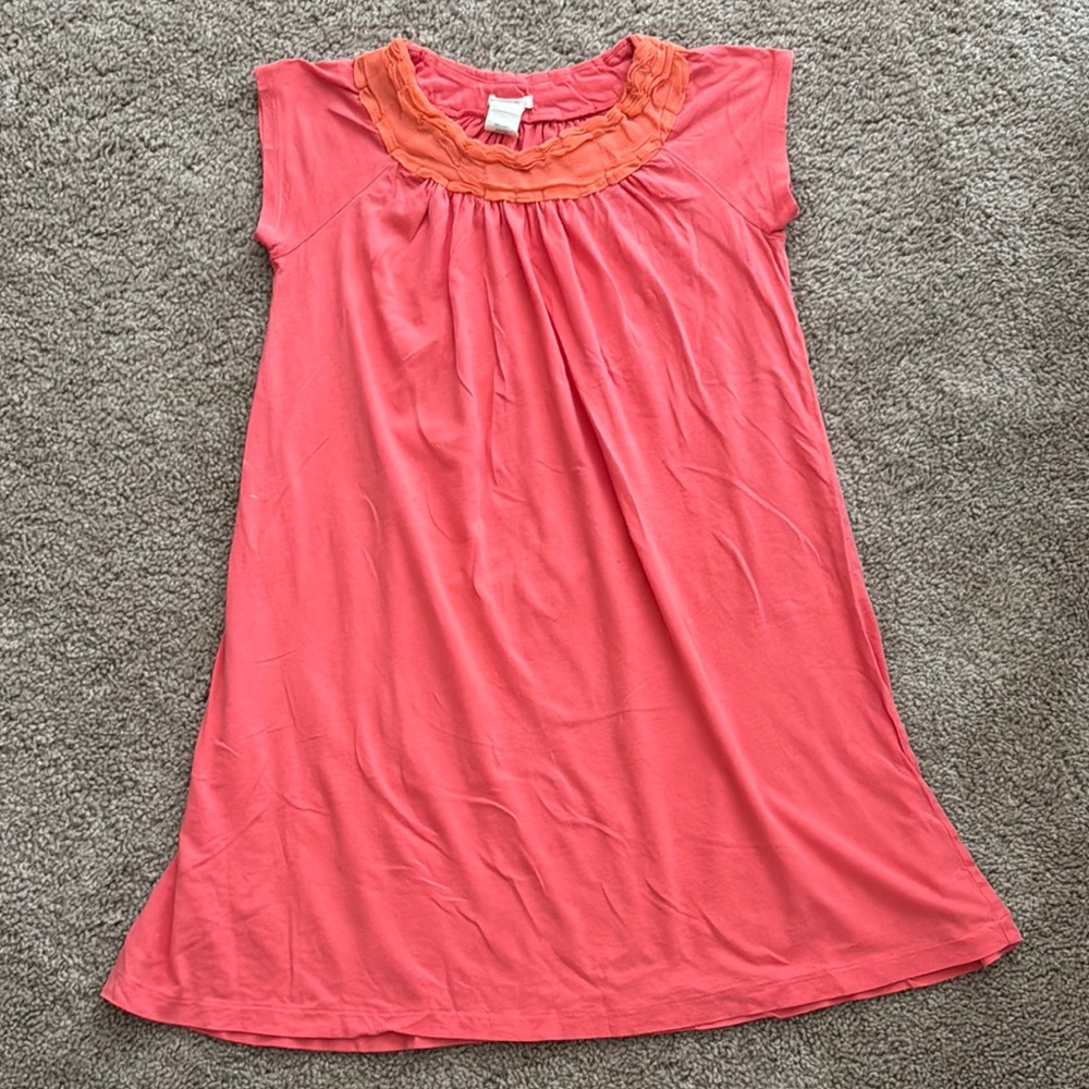 Crewcuts Coral Dress with Orange Trim